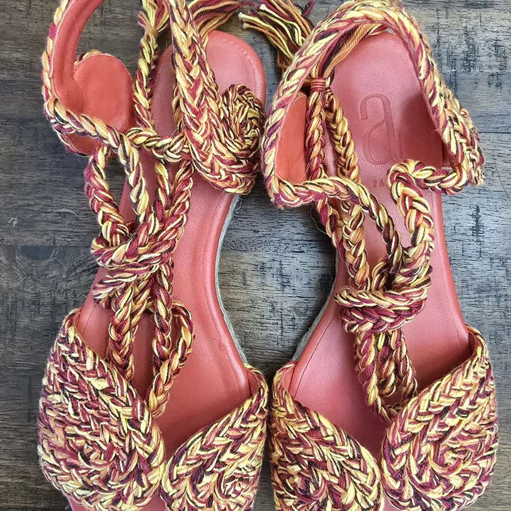 NWOT Antolina Paris‎ Flat Braided Sandals Dust Bag Included